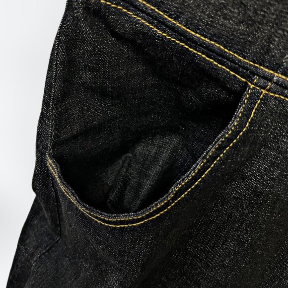 Unique Vintage Western Denim Overalls Baggy Wide Leg Pants Stretchy Button Up - Picture 13 of 13